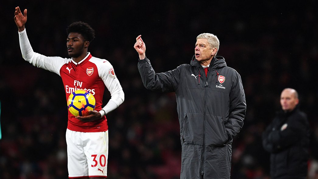 Arsene Wenger with Ainsley Maitland-Niles